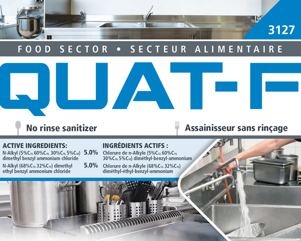 QUAT-F est un assainisseur pour surfaces en contact avec les aliments